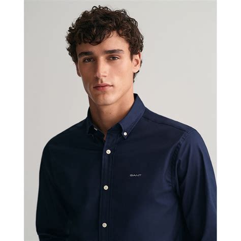 Gant Reg Pinpoint Oxford Long Sleeve Shirt Blue Dressinn