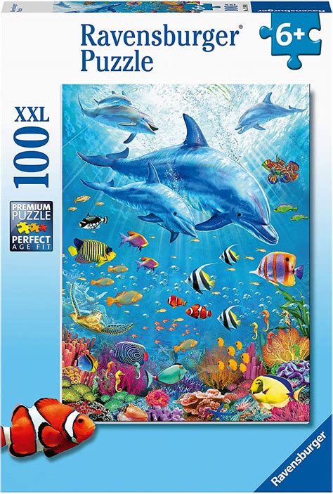 Ravensburger Pod Of Dolphins Jigsaw Puzzle 100 Pieces Tates Toys