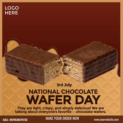 National Chocolate Wafer Day Template Postermywall