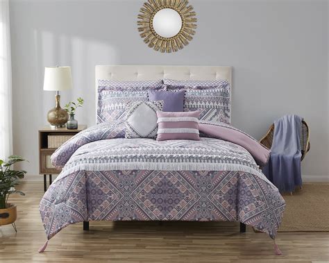 Mainstays Aztec 10 Piece Purple Medallion Bed In A Bag Full