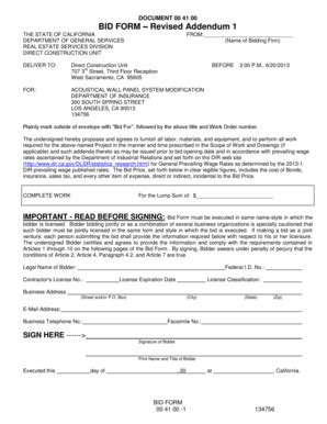 Fillable Online Proposal Form Single Lump Sum Bid Bidsync Fax