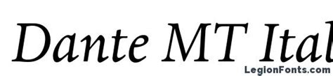 Dante Mt Italic Font Download Free Legionfonts