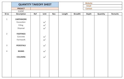 How To Prepare Quantity Surveying Measurement Sheets In Excel