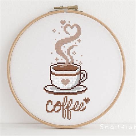 Coffee Time Cross Stitch Pattern Instant Download Free Etsy