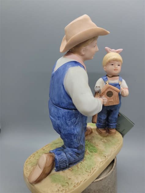 Vintage Homco Denim Days Debbie S Dad Figurine W Hang Tag Home