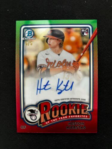 2024 Bowman Chrome ROY Favorites Heston Kjerstad AUTO RED REFRACTOR 5 5