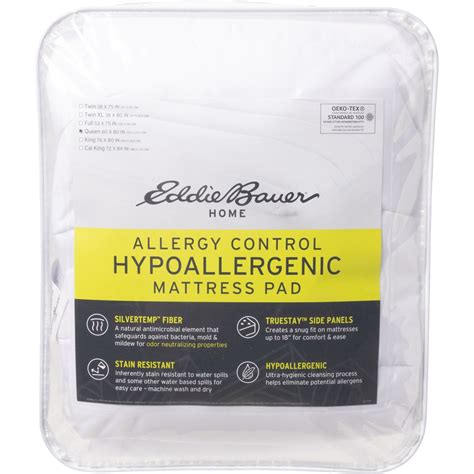 Eddie Bauer Queen Allergy Control Mattress Pad White Save 46