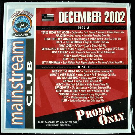 Promo Only Mainstream Club December Dj Promo X Cd Compilation