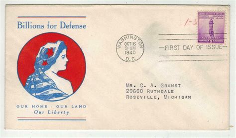 Ww Patriotic Liberty Torch Fdc Billions For Defense United