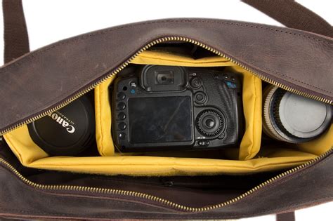 Genuine Leather DSLR Camera Bag Leather Briefcase Leather Camera Bag ...