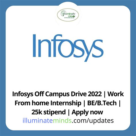 Infosys Off Campus Drive Work From Home Internship Be B Tech