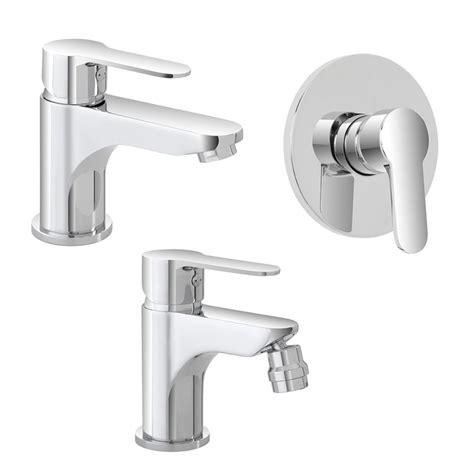 Set Miscelatori Lavabo Bidet E Doccia Incasso In Ottone Cromato Zoe