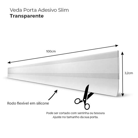 Veda Porta Adesivo Slim Transparente 100 Cm