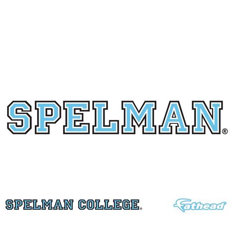 the spellman college logo is shown in blue and white, with black ...