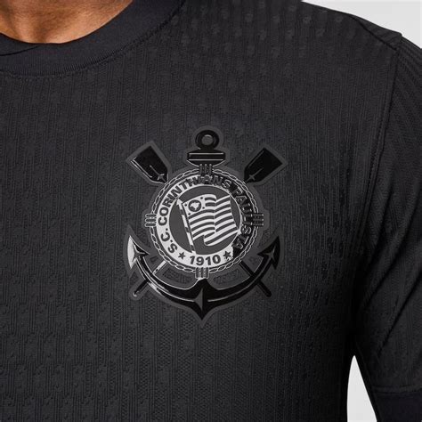 Camisa Nike Corinthians Ii Jogador Masculina Preta Refletiva