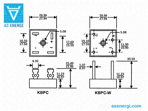 Kbpc Kbpc W Single Phase Diode Bridge A V Datasheet And