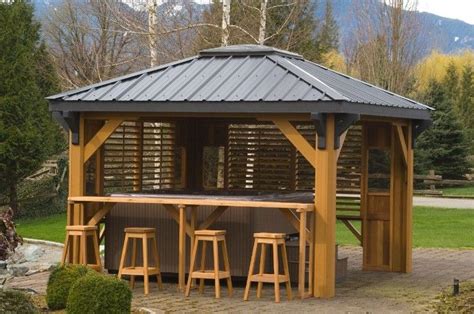 Hot Tub Gazebo with Stools - Outdoor Projects