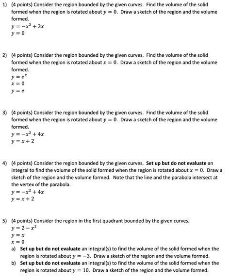 Solved 1 4 Points Consider The Region Bounded By The Chegg