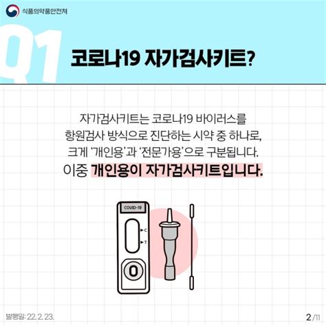 카드뉴스 코로나19 자가검사키트 Qanda 10개