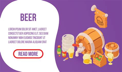 Beer concept banner, isometric style 8978629 Vector Art at Vecteezy