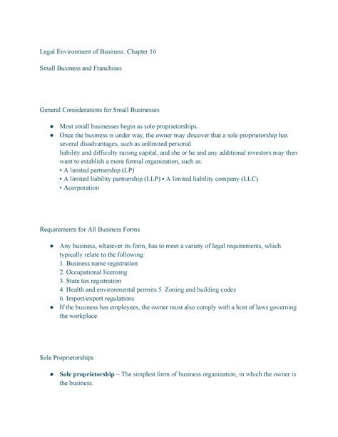 Lgs Extra Business Notes For Exams Legal Environment Of Business