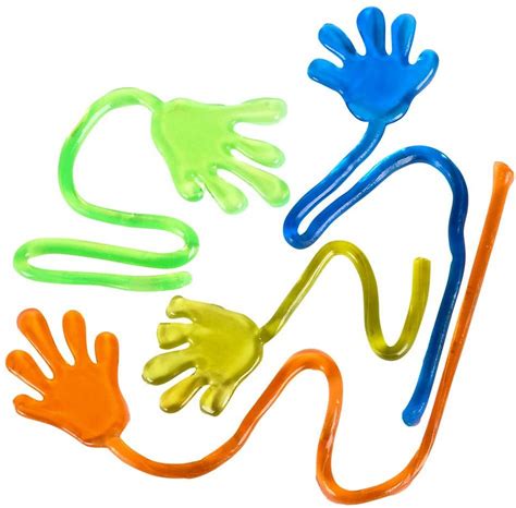 Glitter Sticky Hands - Bulk Pack of 72, Assorted Colored Stretchy Sticky Fingers for Kids for ...