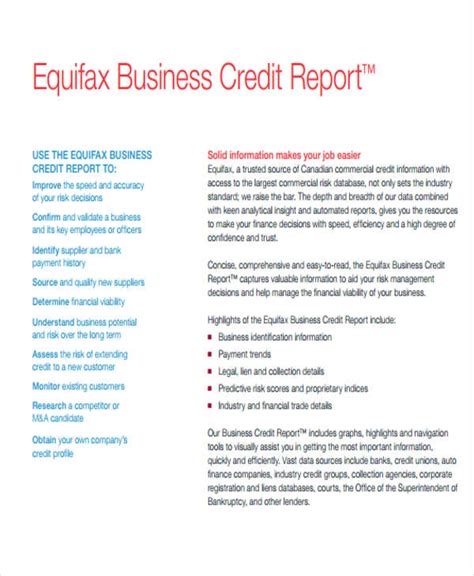 12 Sample Credit Report Templates Docs Word Pages Free And Premium