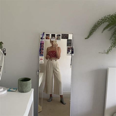 Topshop Womens White Trousers Depop