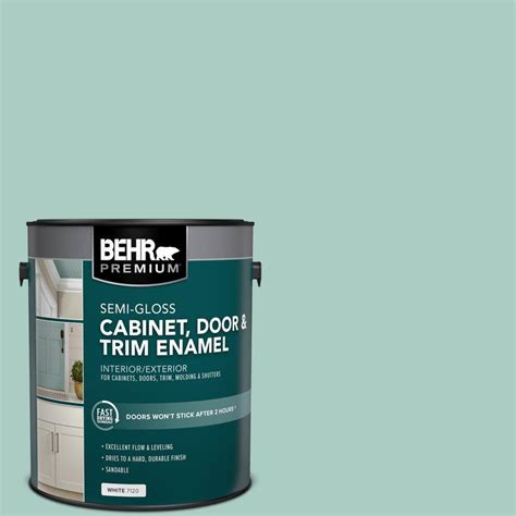 BEHR PREMIUM 1 Gal M440 3 Baby Aqua Semi Gloss Enamel Interior