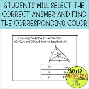 Geometry End Of Year Review Activity Coloring Worksheet For Eoc Review