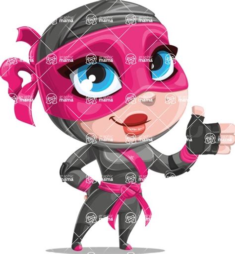 Cute Ninja Girl Cartoon Vector Character AKA Hiroka / Show 1 | GraphicMama