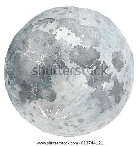 Watercolor Moon Craters Stock Illustration 613744121 - Shutterstock