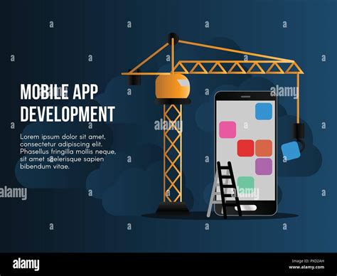 Mobile App Development Concept Ready To Use Vector Illustration