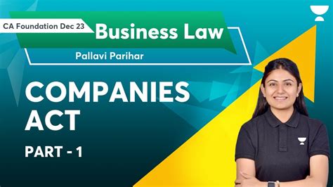 Companies Act Part 1 Ca December 2023 Pallavi Youtube