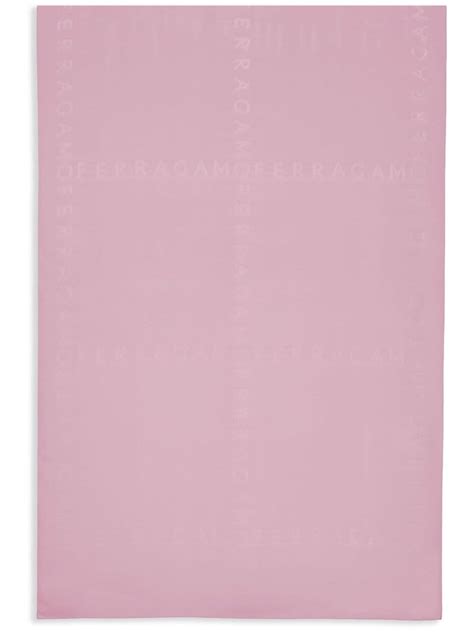 Ferragamo Logo Jacquard Silk Scarf Pink Farfetch Au