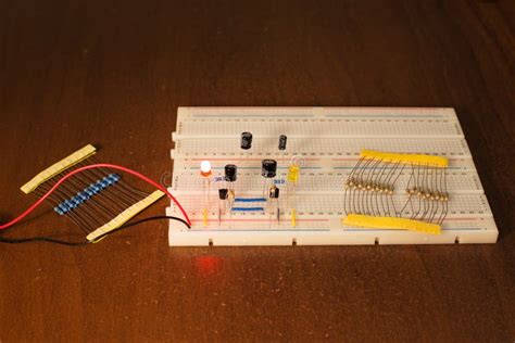 Oscillator Circuit on Prototyping Board (breadboard) Stock Photo - Image of electronic, board ...