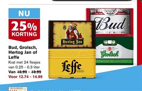 Bud Grolsch Hertog Jan Of Leffe Aanbieding Bij Hoogvliet