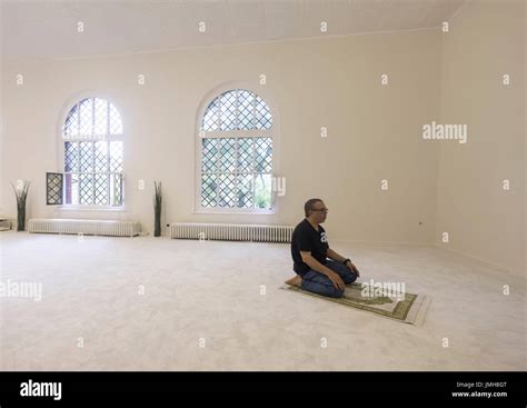 Man Praying Inside Ibn Rushd Goethe Mosque In St Johannis Church In