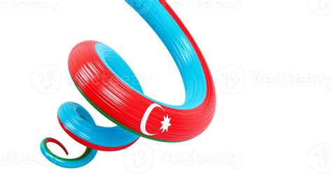 3d Flag Of Azerbaijan 3d Spiral Glossy Ribbon Flag Of Azerbaijan 3d Illustration 35146552 Png