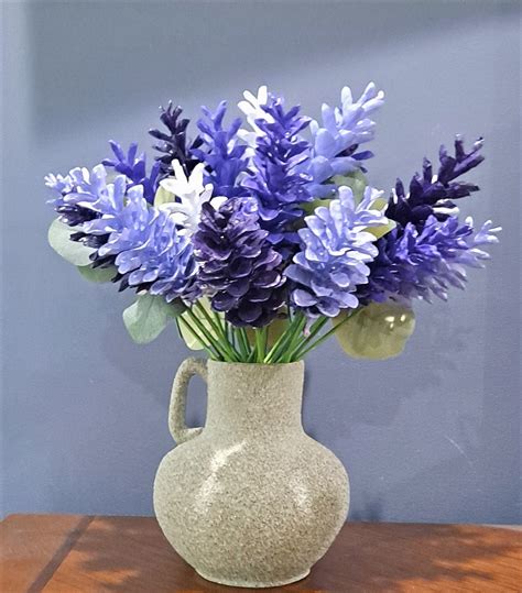 Lilac Pine Cone Flower Arrangement In A Vase Lilac Pinecone Etsy