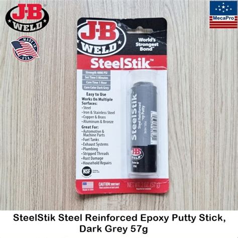 J B Weld Steelstik Steel Reinforced Epoxy Putty Stick Dark Grey G