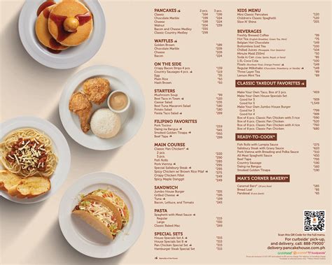 menu pancake house