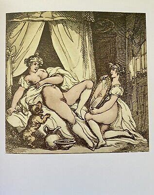 Kunst Grafik Lithographie Antik Print Vintage Erotik Antique Nude