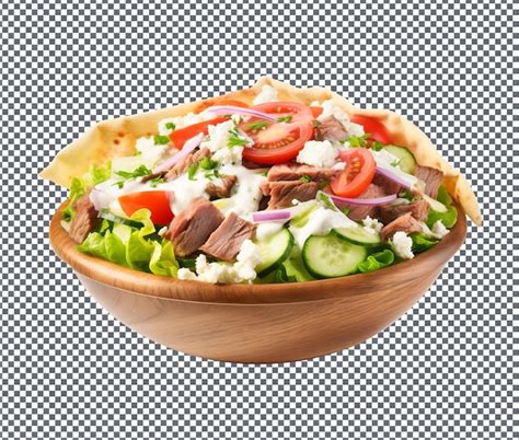 Premium Psd Natural And Fresh Greek Gyro Salad Isolated On