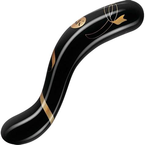Secret Kisses Handblown Double Ended Glass Dildo 7 Black Gold Lovelife Online