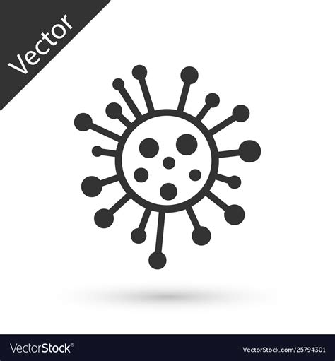 Grey Bacteria Icon Isolated On White Background Vector Image