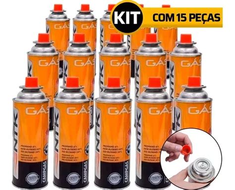 15 Latas Refil Gás Campgás Ntk 227g P Fogareiro Maçarico Frete grátis