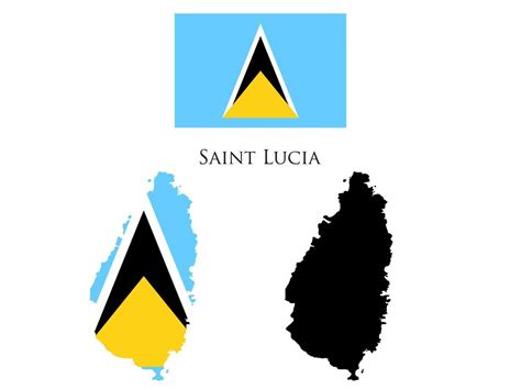 Santo Lucia Bandera Y Mapa Vector 21222927 Vector En Vecteezy