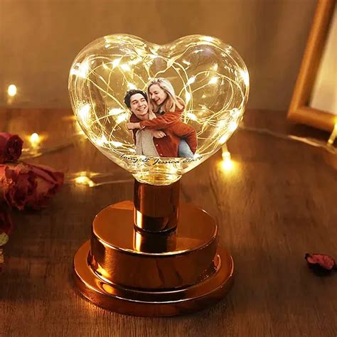 Lampe De Chevet Couple Led Lumi Res Texte Et Photo Personnalis