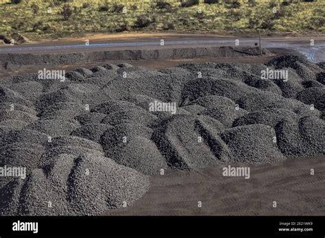 Piles Of Processed Material In Manganese Mining In South Africa Stock